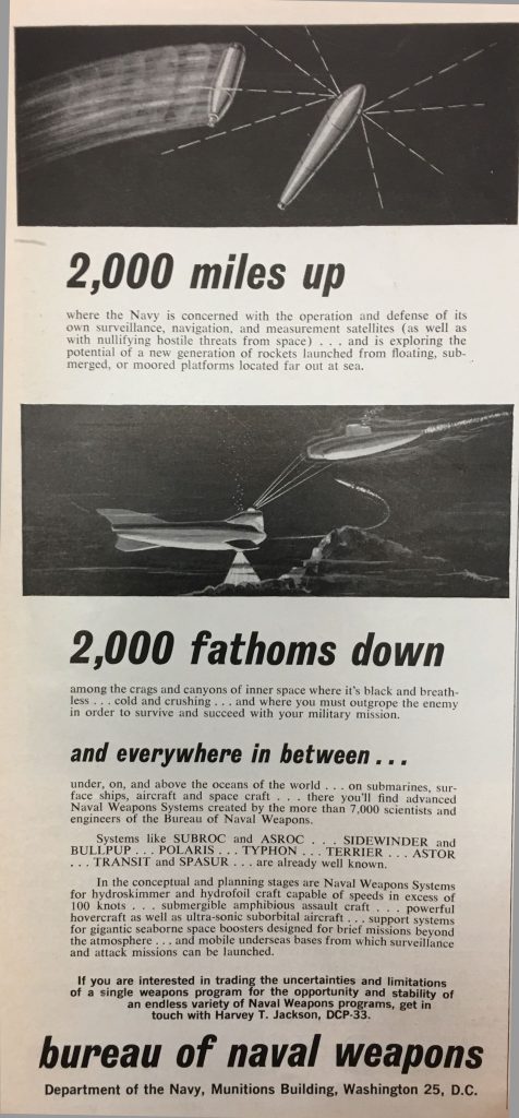 Bureau of naval weapons 1963 SA v208i4 p194 2000 miles up or 2000 fathoms down