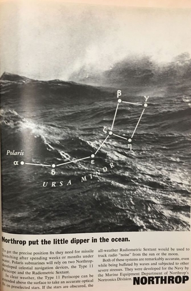 Northrop. 1962. “Northrop Put the Little Dipper in the Ocean.” *Scientific American* 206 (5), 145.
