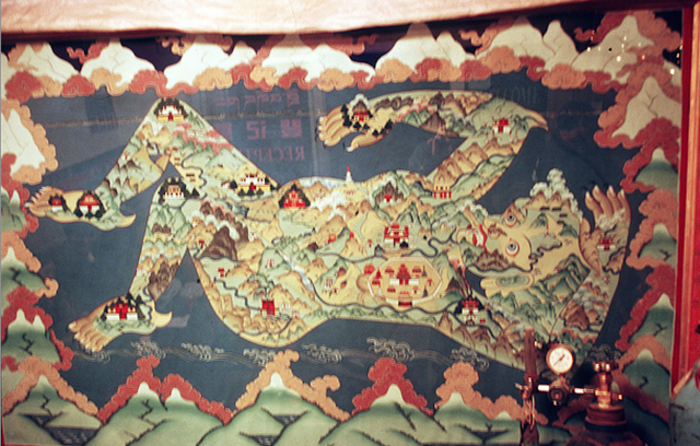 The supine srin mo demoness visualized as the country of Tibet