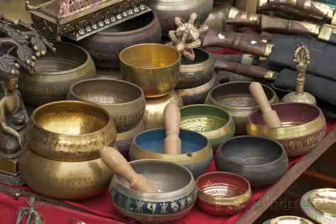 Singing bowls for sale.
