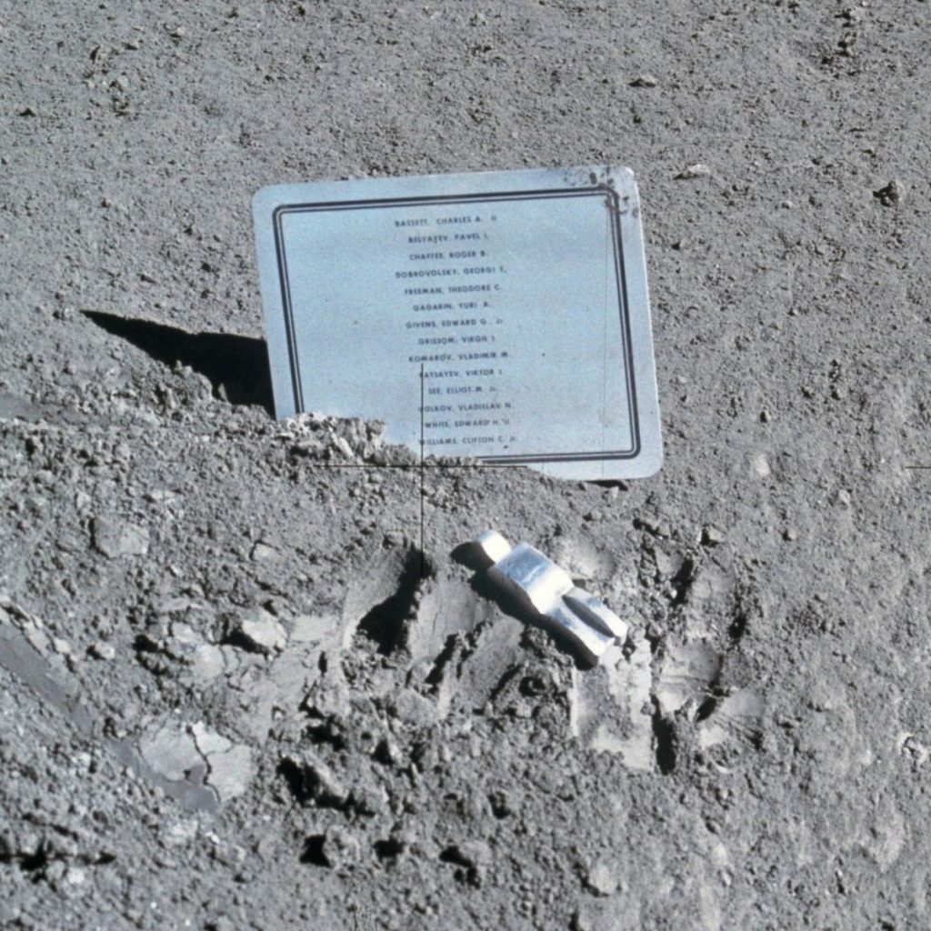 Apollo 15 fallen astronaut memorial on the moon.