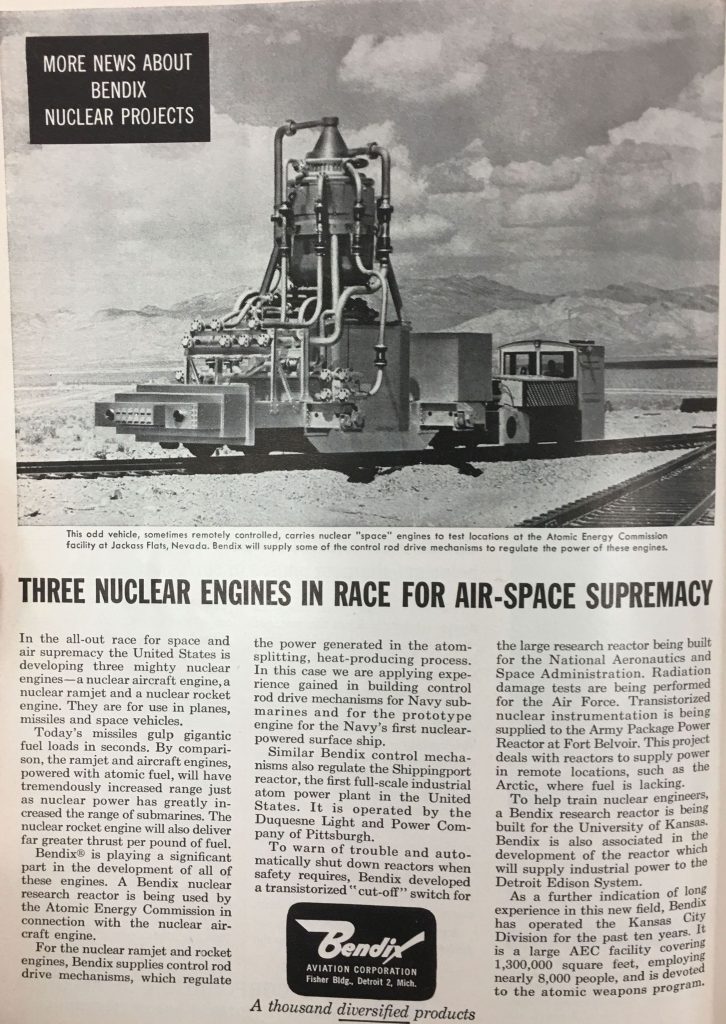 Bendix. 1960. “Three Nuclear Engines in Race for Air-Space Supremacy.” Scientific American 202 (3), 6.