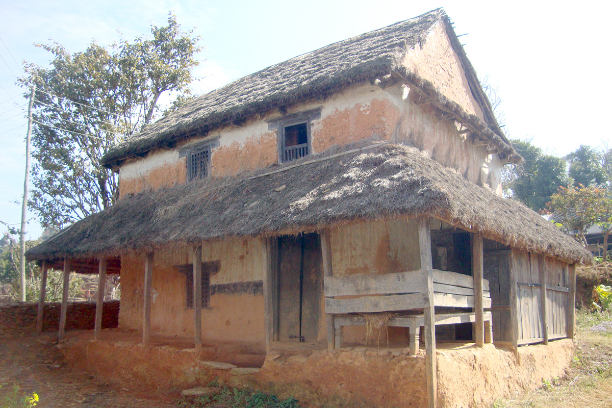 Classic mud-mortar home in Gorkha