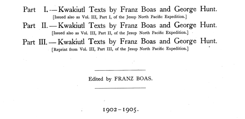 Kwakiutl texts